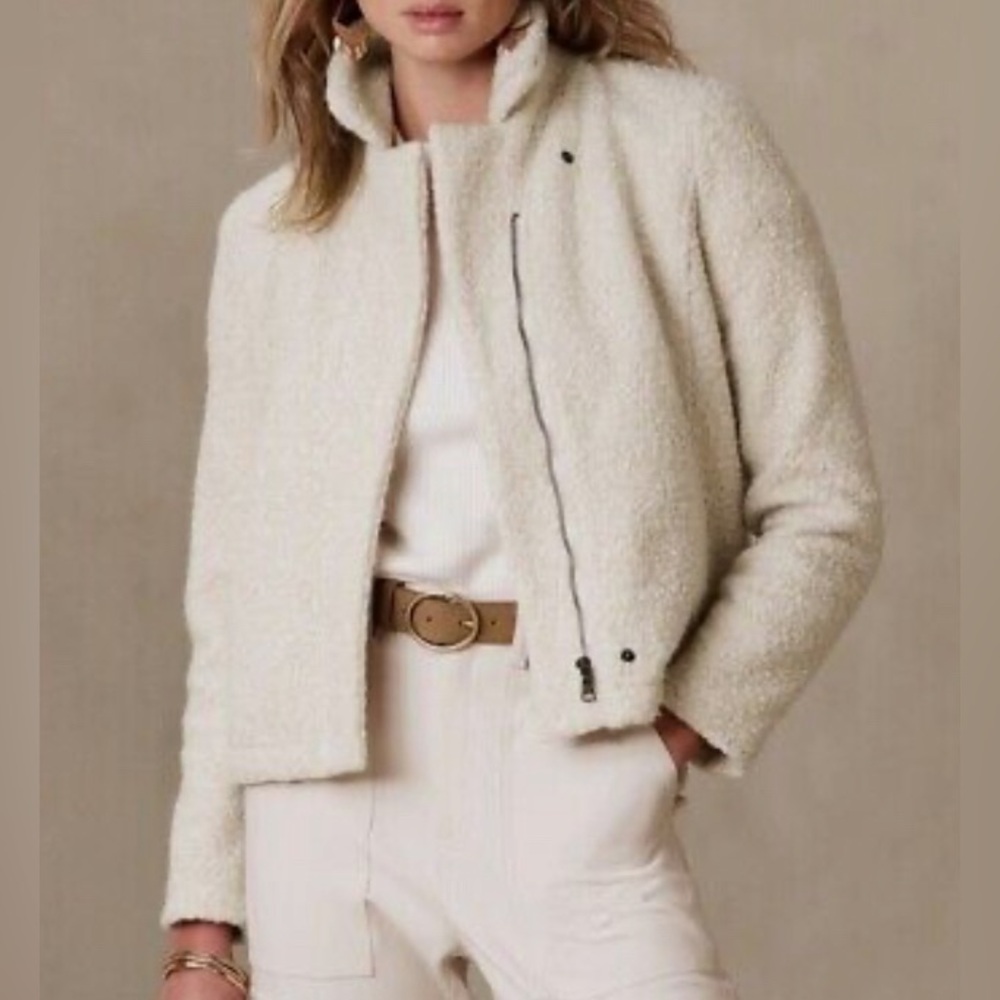Sherpa Moto Jacket- Size XL-BANANA REPUBLIC